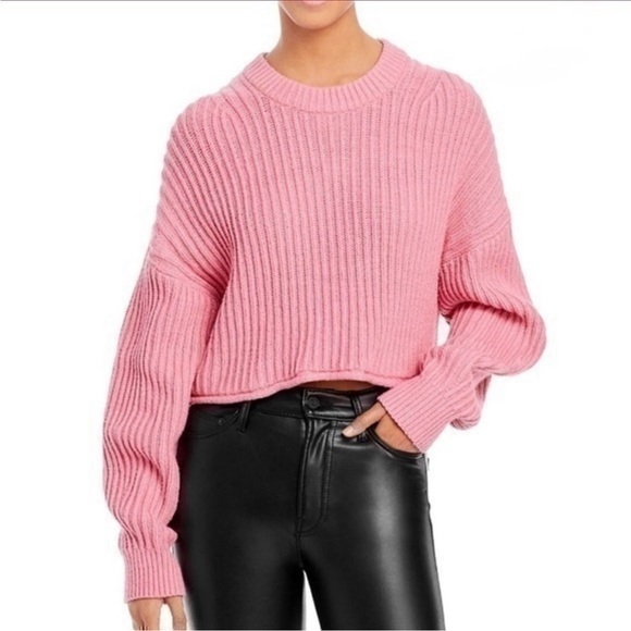 A.L.C. Sweaters - A.L.C. Cashmere blend crop swetaer-pink knit- Size XL